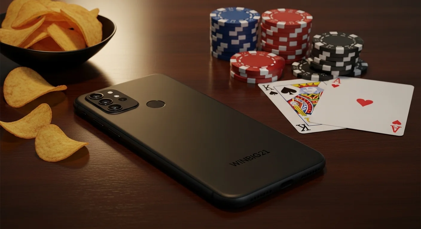 WinBig21 mobile casino login screen